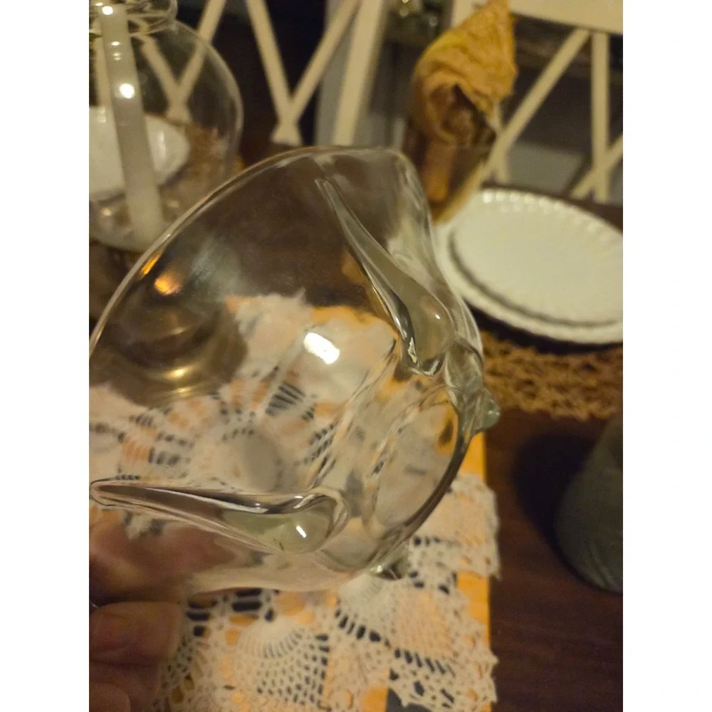 Vintage Anchor Hocking Swedish Modern Clear Glass Bowl